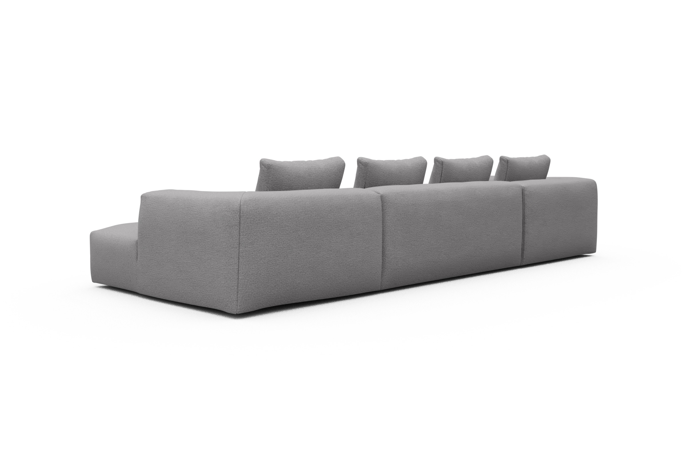 Wohnlandschaft Fred Relax-Ecke links mit 2-Sitzer und Chaiselongue rechts Sama-Grey