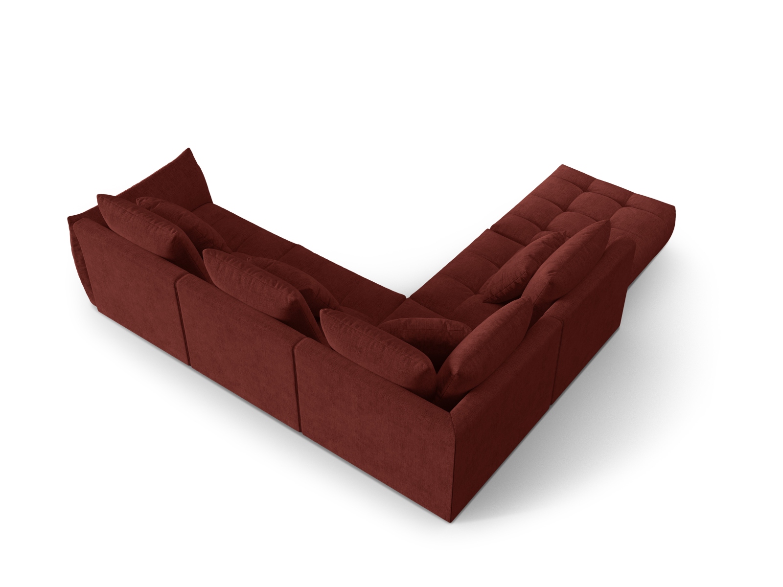 Micadoni Ecksofa Bloom 5-Sitzer Links Strukturierter Stoff Rot