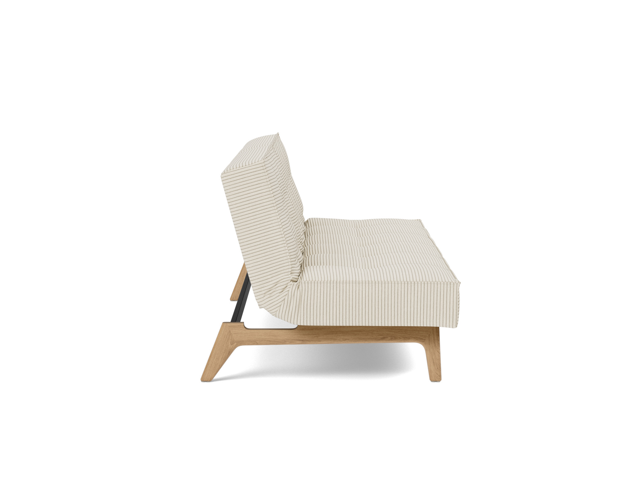 Schlafsofa Splitback Kord Corduroy 594-Ivory Beine Eiche