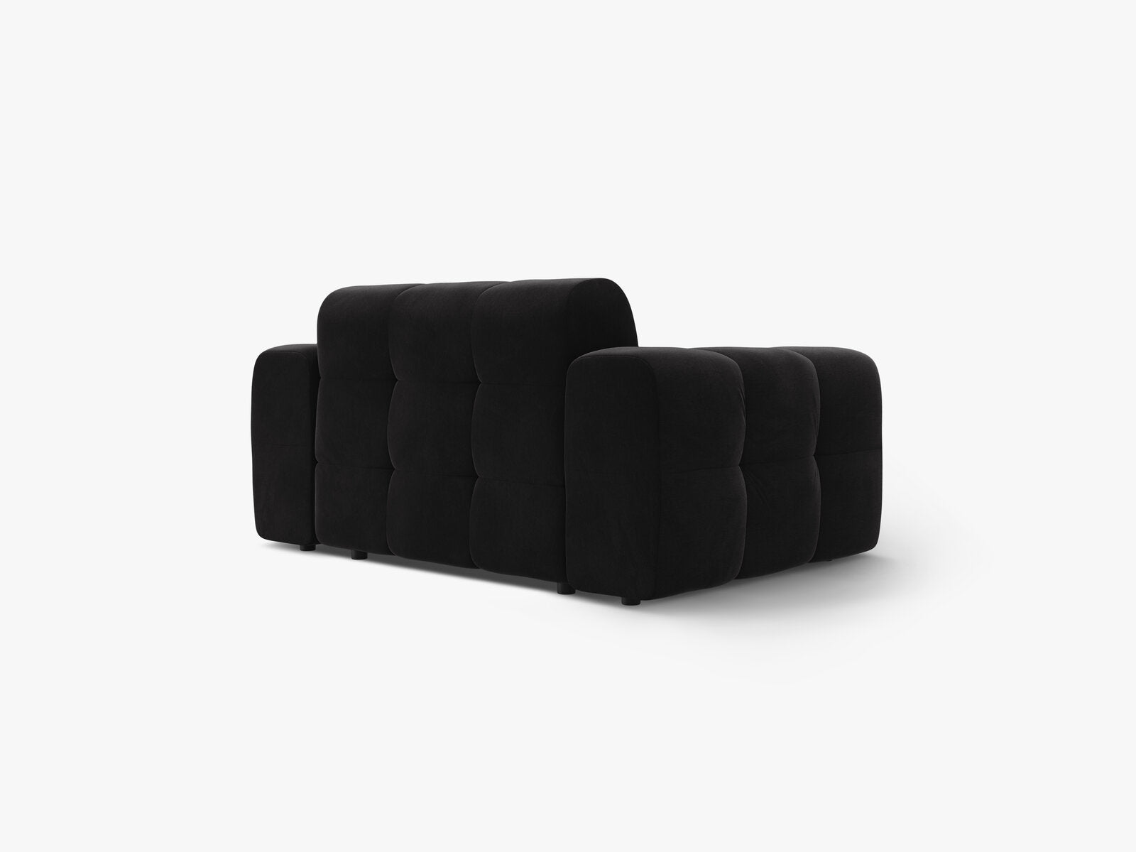 Micadoni Sofa Kendal 2-Sitzer Samt Magic Velvet Schwarz
