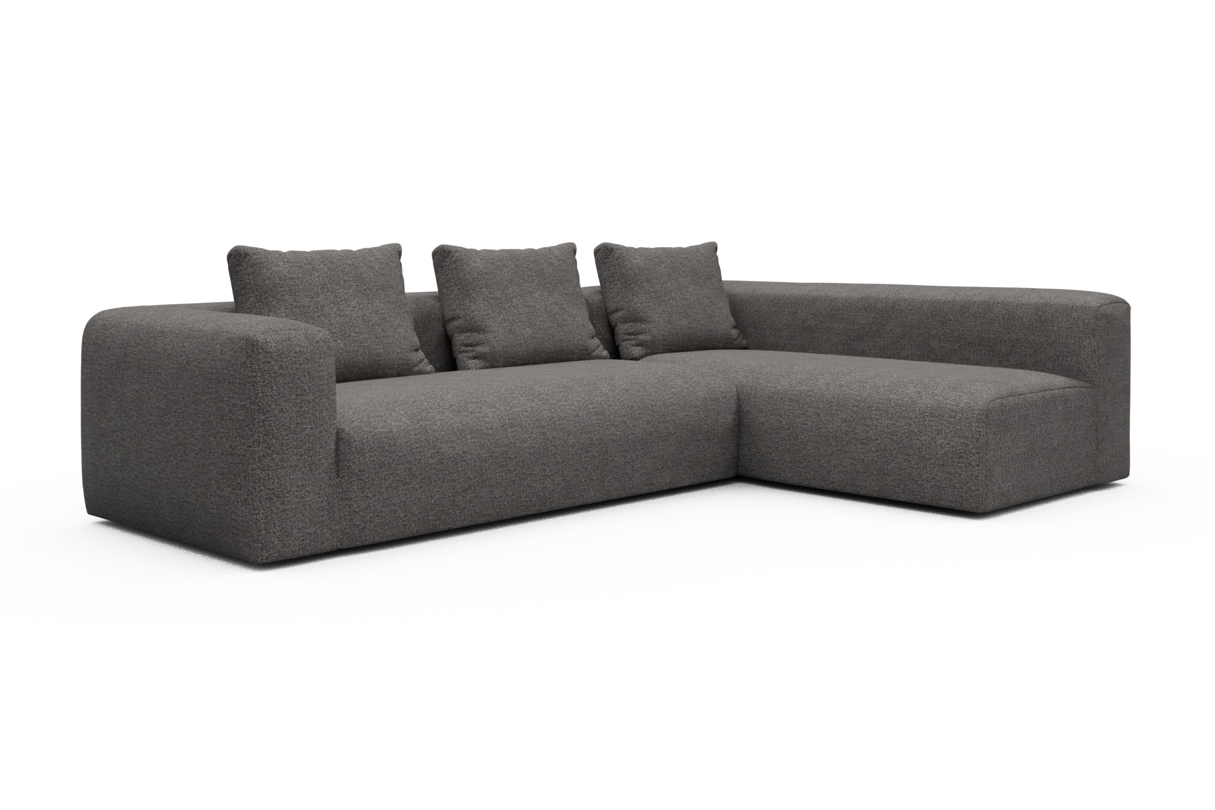 Ecksofa Fred 2x 2,5-Sitzer rechts offen Carreno-Salt-and-Pepper