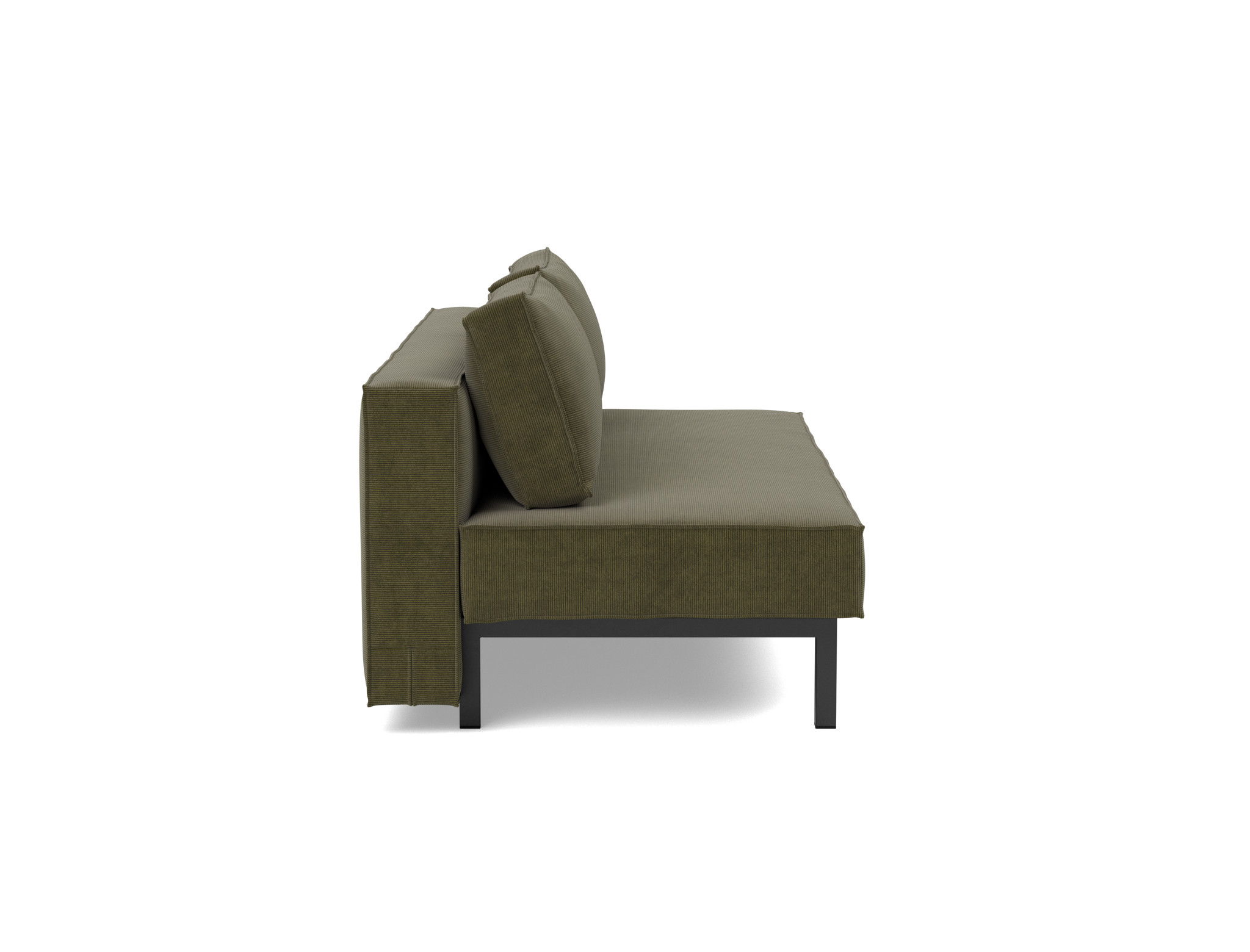 Schlafsofa Sly Kord Cordufine 316-Pine-Green Beine Schwarzes Metall