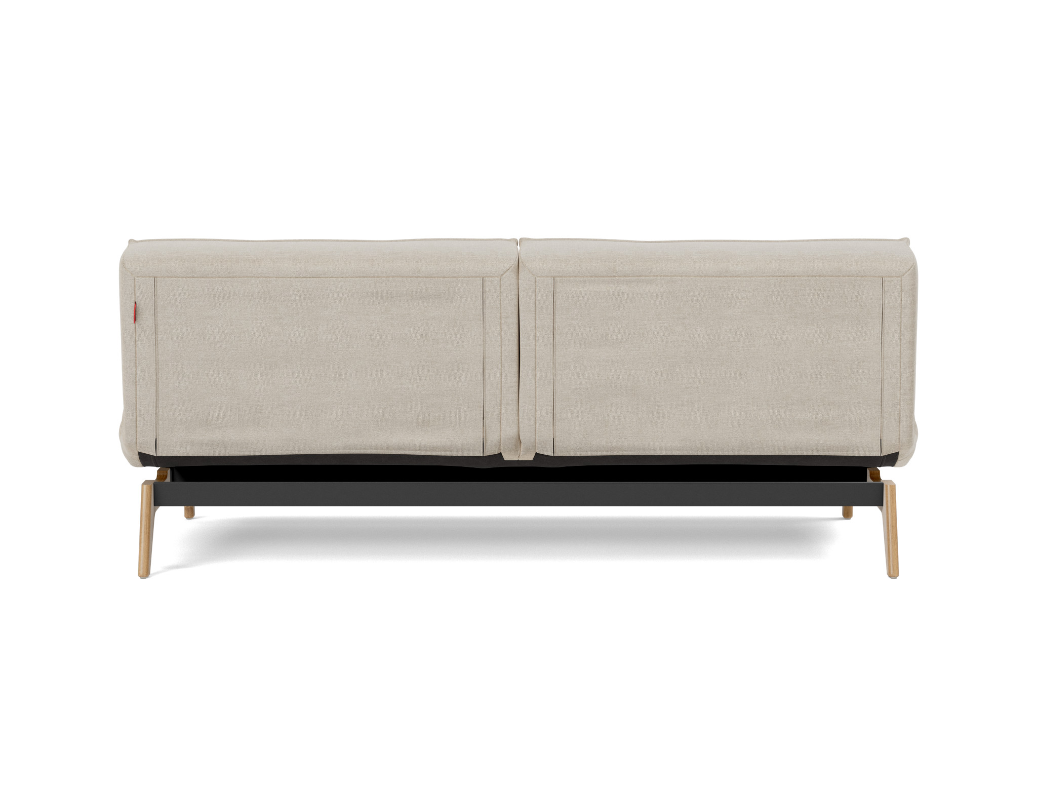 Schlafsofa Splitback Flachgewebe Phobos 586-Latte Beine Eiche