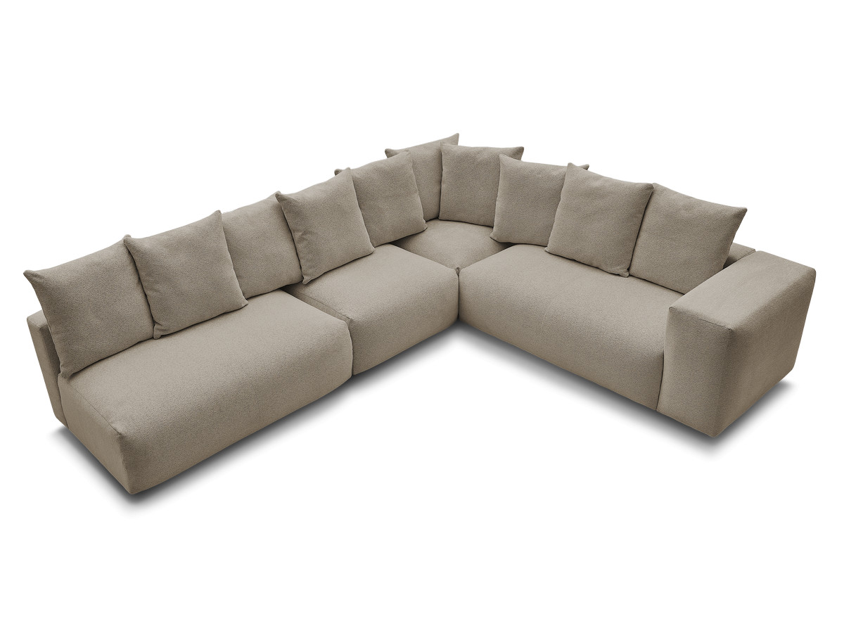 Bobochic Voltaire Ecksofa 322 × 268 cm Melange-Stoff Taupe Ecke rechts