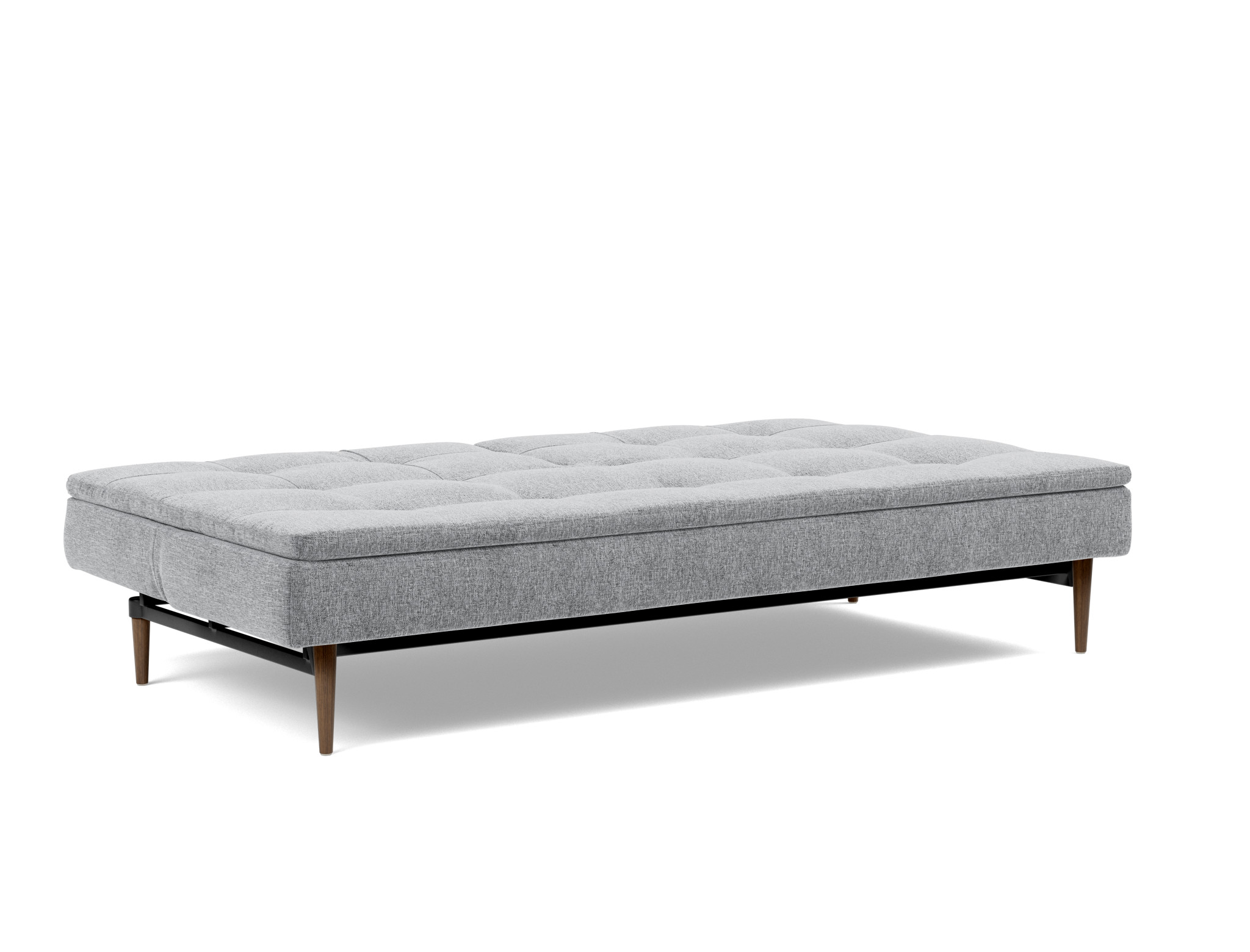 Schlafsofa Dublexo Strukturierter Stoff Twist 565-Granite Beine Styletto Eiche dunkel