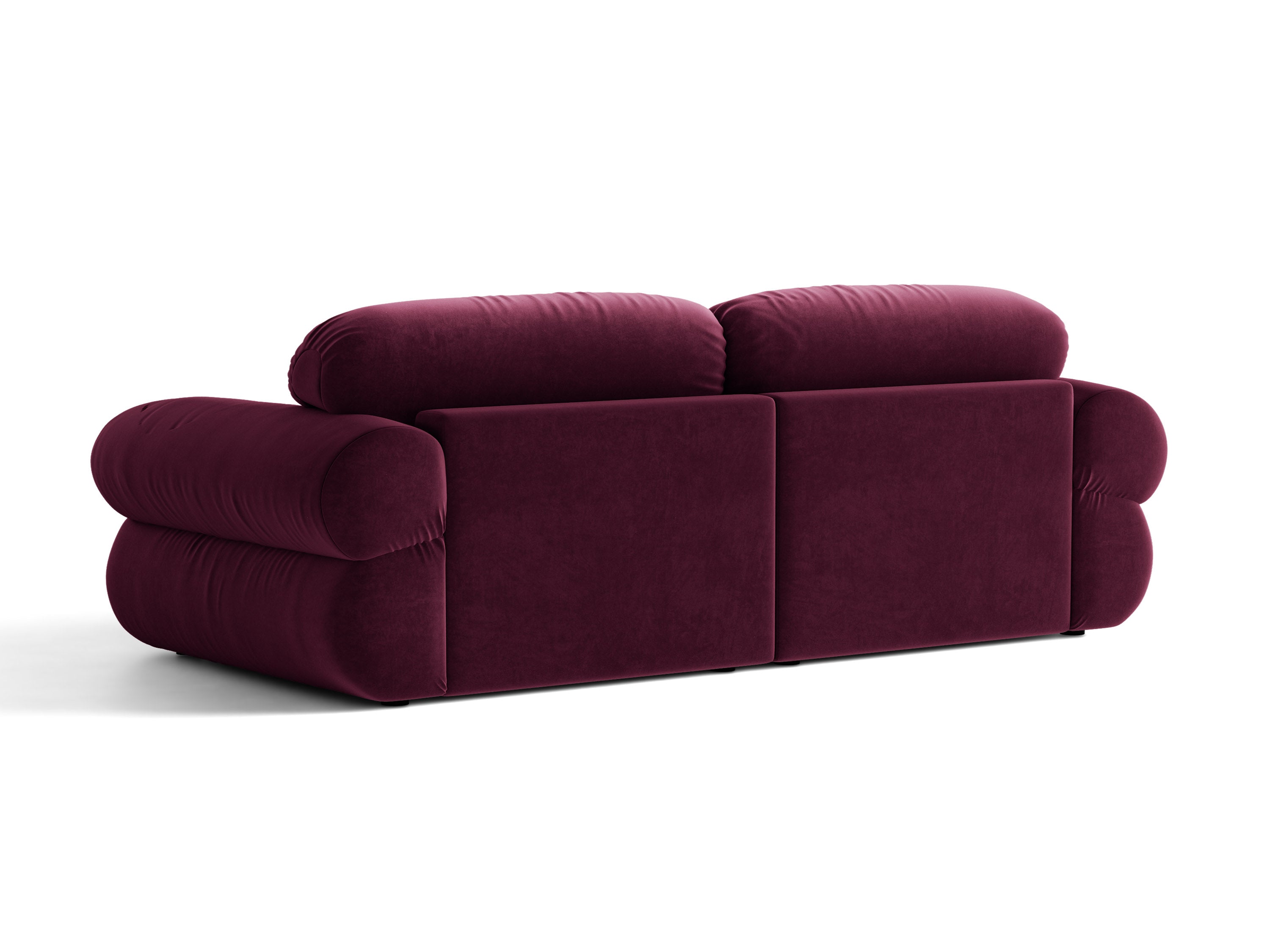 Micadoni Ophelia Sofa 3-Sitzer Samt Venus Burgundfarben