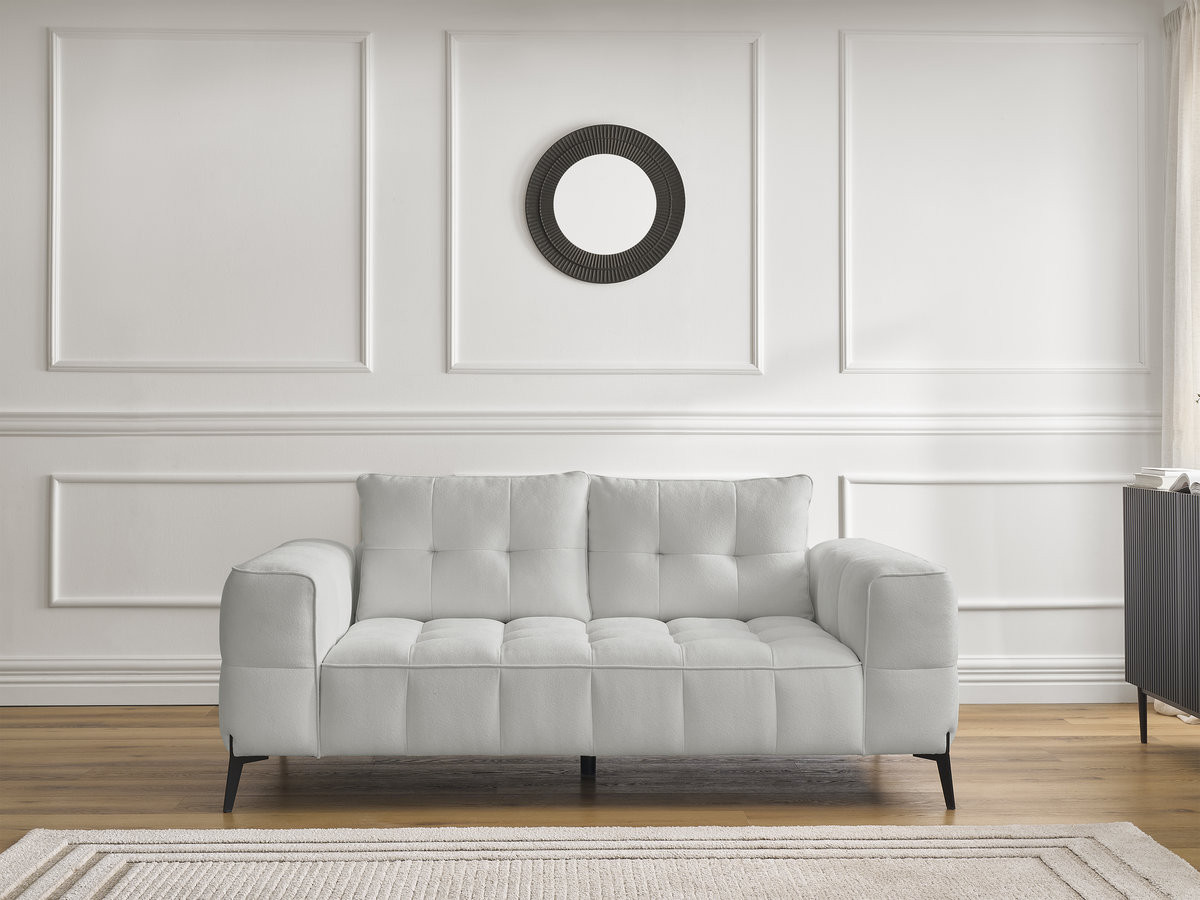 Bobochic Anis Sofa 2-Sitzer Strukturstoff Hellgrau