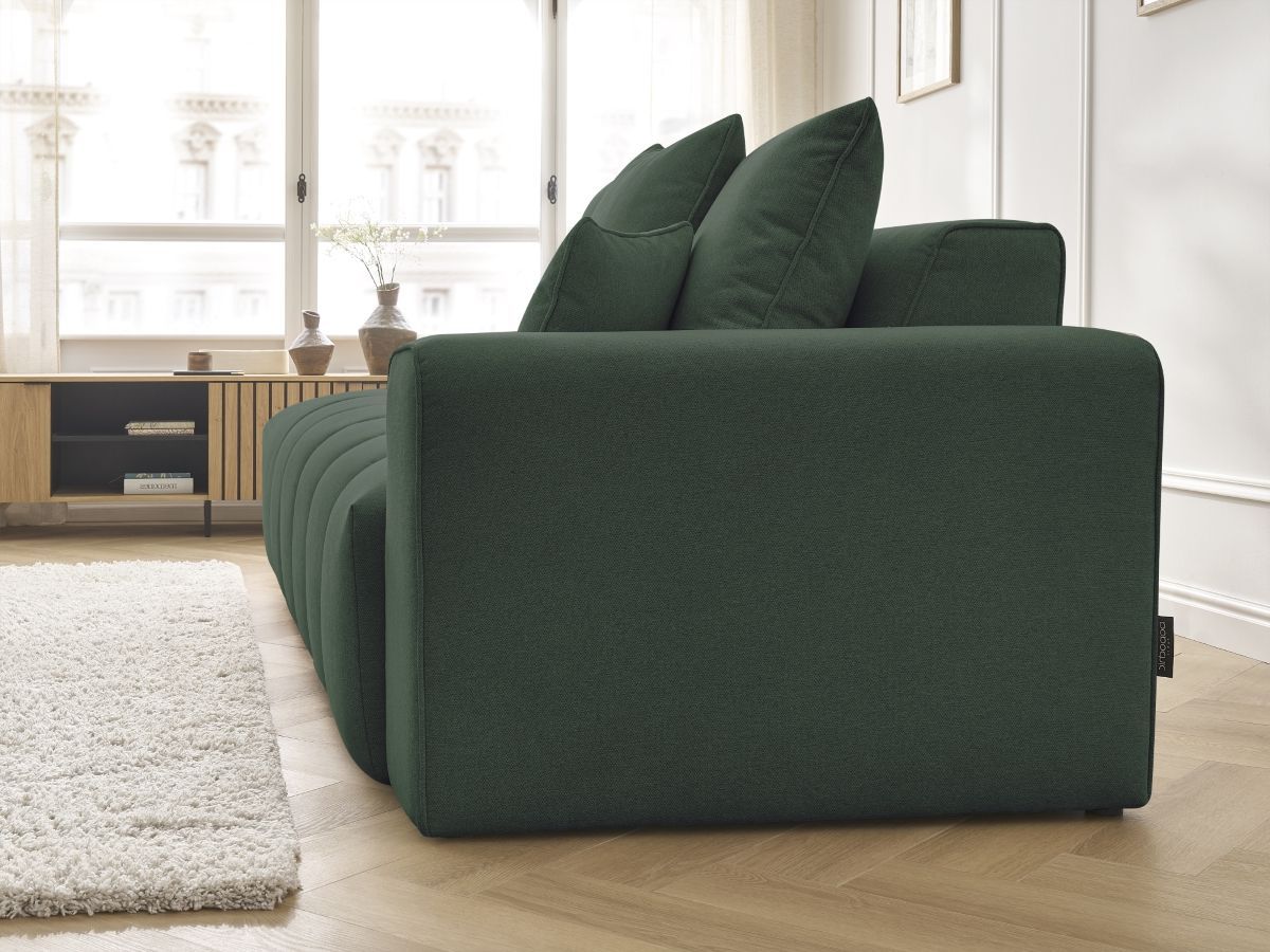 Bobochic Mont-blanc Sofa 4-Sitzer Melange-Stoff Grün Armlehne rechts