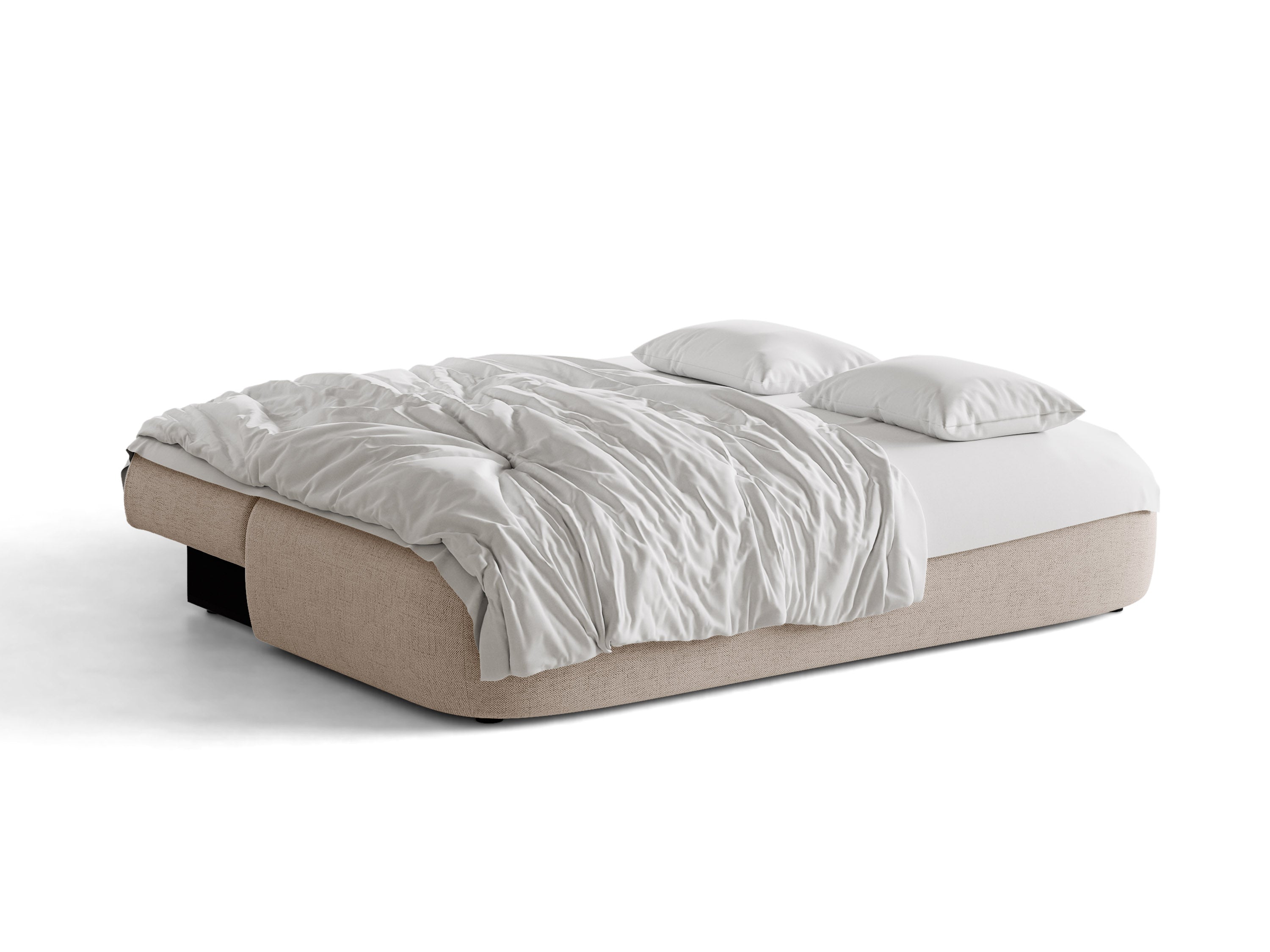 Micadoni Hena Sofa Mit Bettfunktion Und Stauraum Strukturierter Stoff Moly Cappuccino