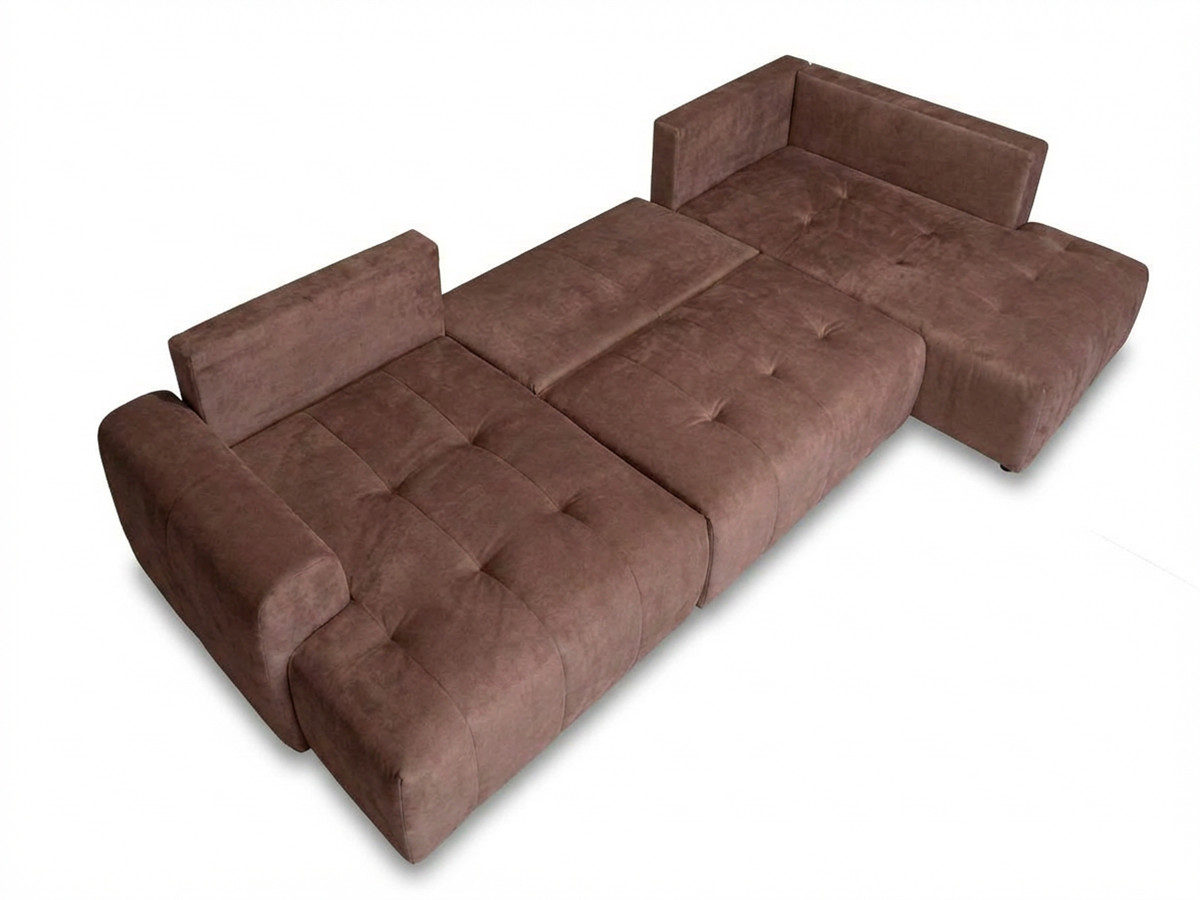 Bobochic Roxelane Wohnlandschaft Melange-Stoff Rot Ecke links