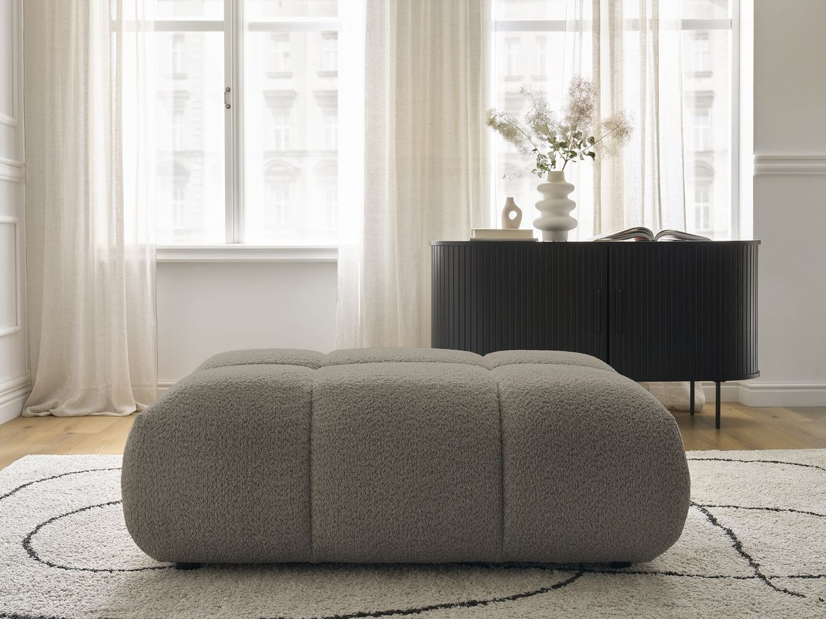 Bobochic Alya Pouf Bouclé-Stoff Taupe