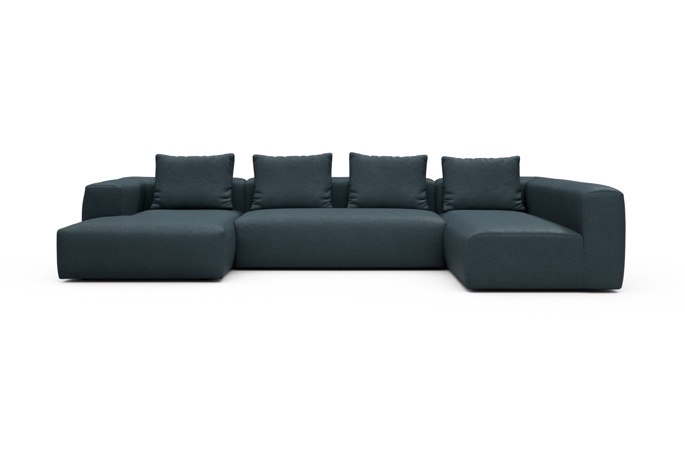 Skandi Home Wohnlandschaft Fred Chaiselongue links mit 2-Sitzer und lange Armlehne rechts Denari-Royal-Blue moebelfaktor