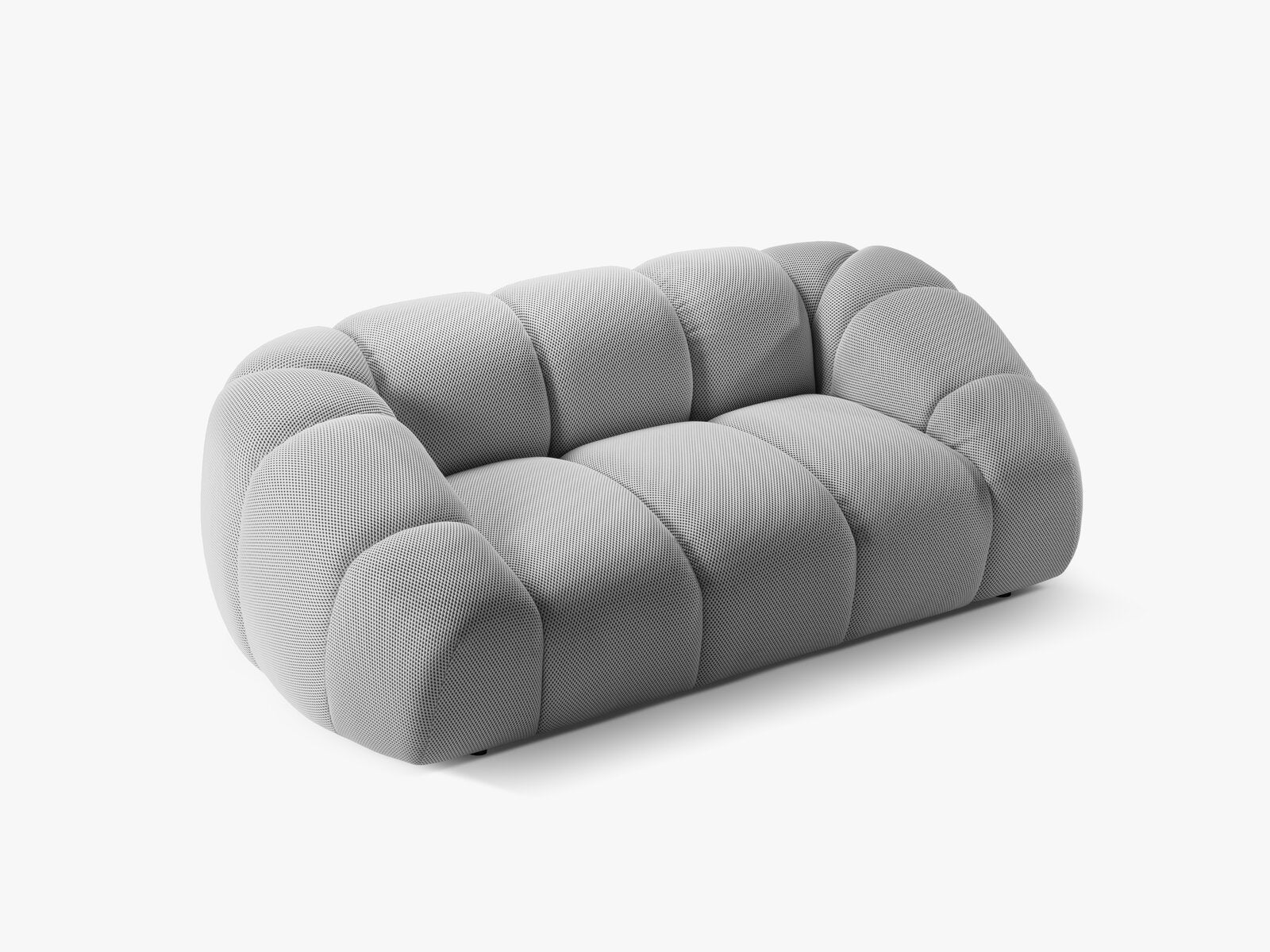 Micadoni Sofa Diana 2-Sitzer 3D-Stoff Silber