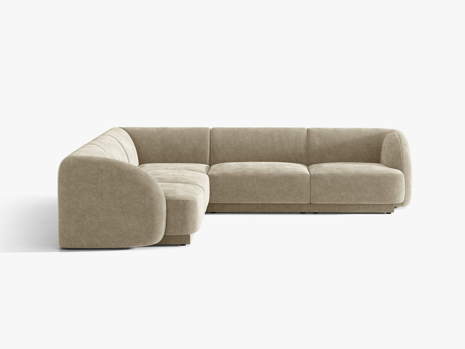 Micadoni 5-Sitzer Symmetrisches Ecksofa Miley Chenille Eden Dunkelbeige