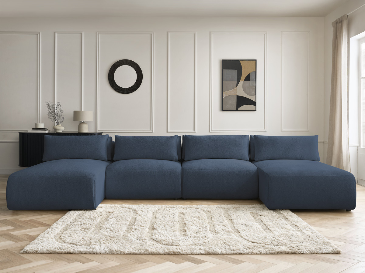 Bobochic Jana Wohnlandschaft Melange-Stoff Blau