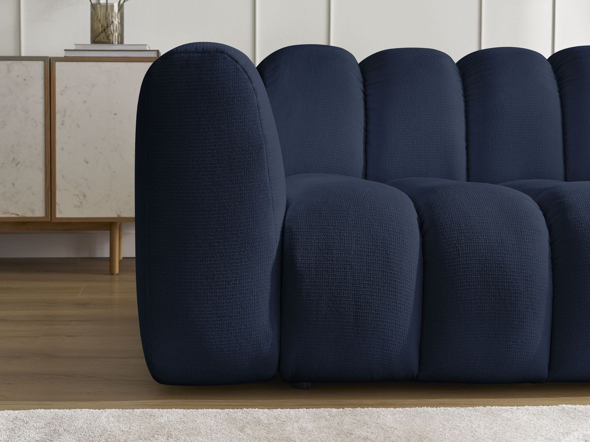 Bobochic Talia Sofa 3-Sitzer Melange-Stoff Dunkelblau
