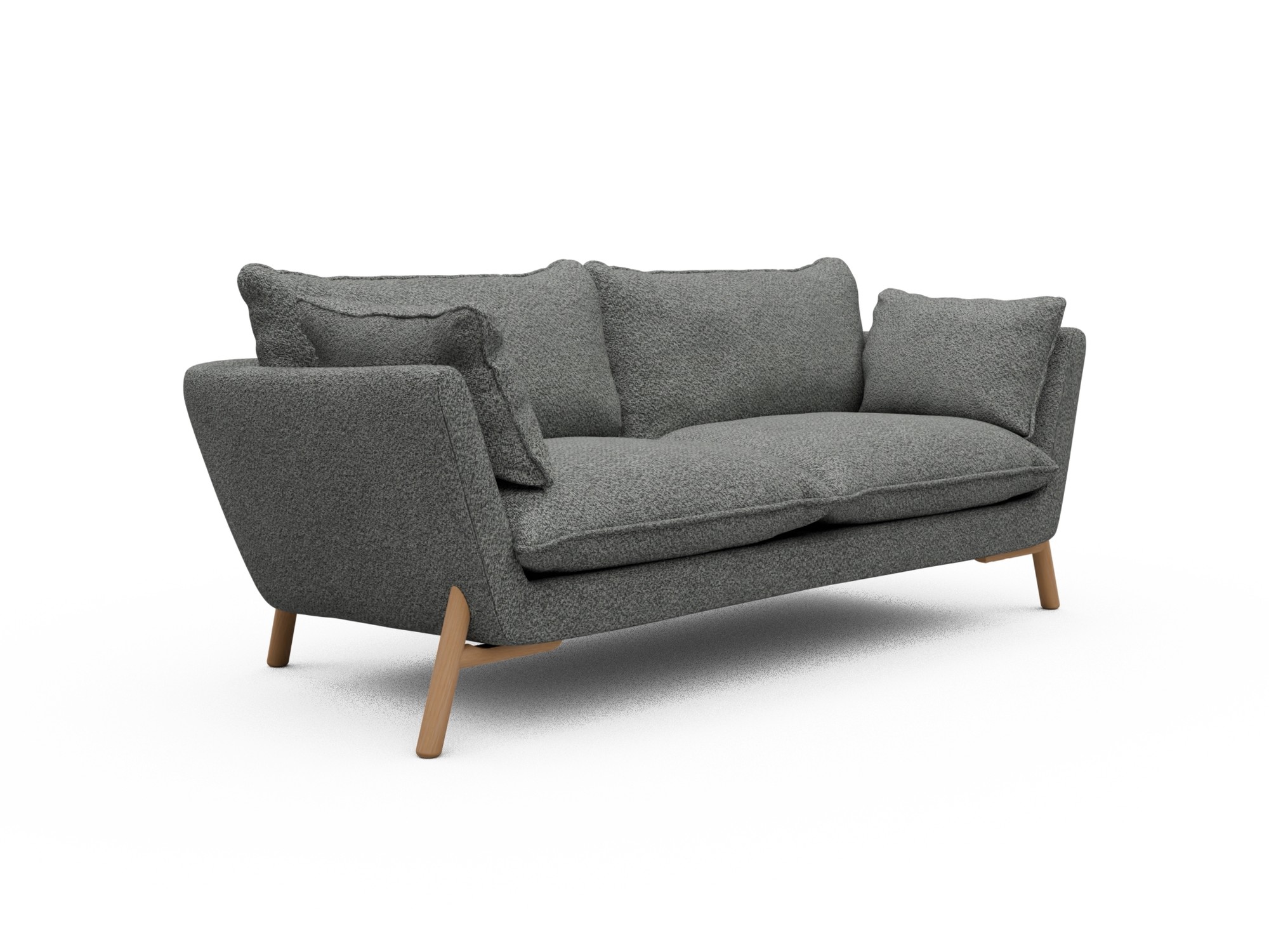 Skandi Home Sofa Emil Soft 2-Sitzer Beinfarbe Eiche Natur Vanora-Warm-Grey moebelfaktor