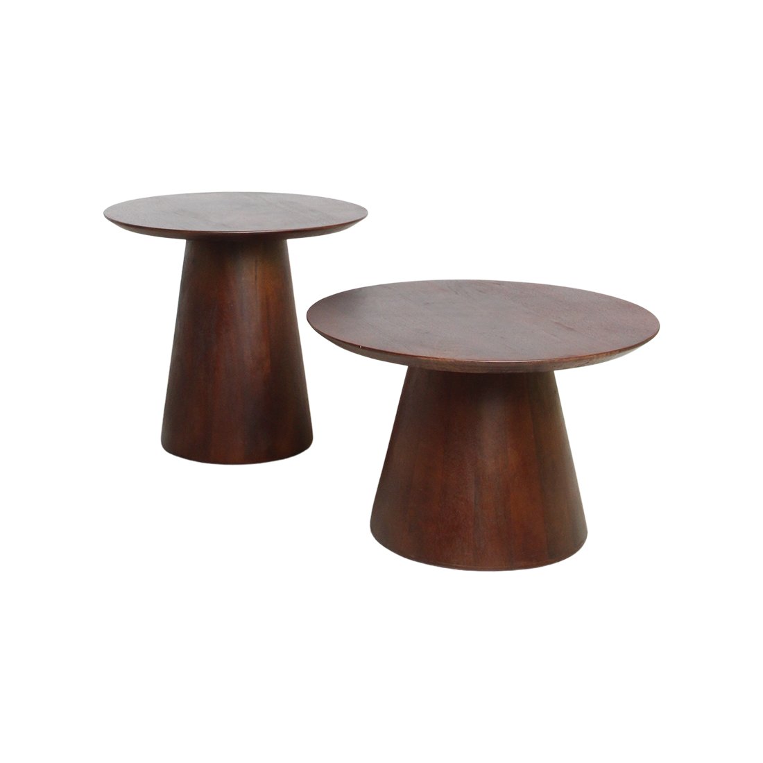 Raw Materials Bullnose Beistelltisch aus Mangoholz Cone Ø 50cm
