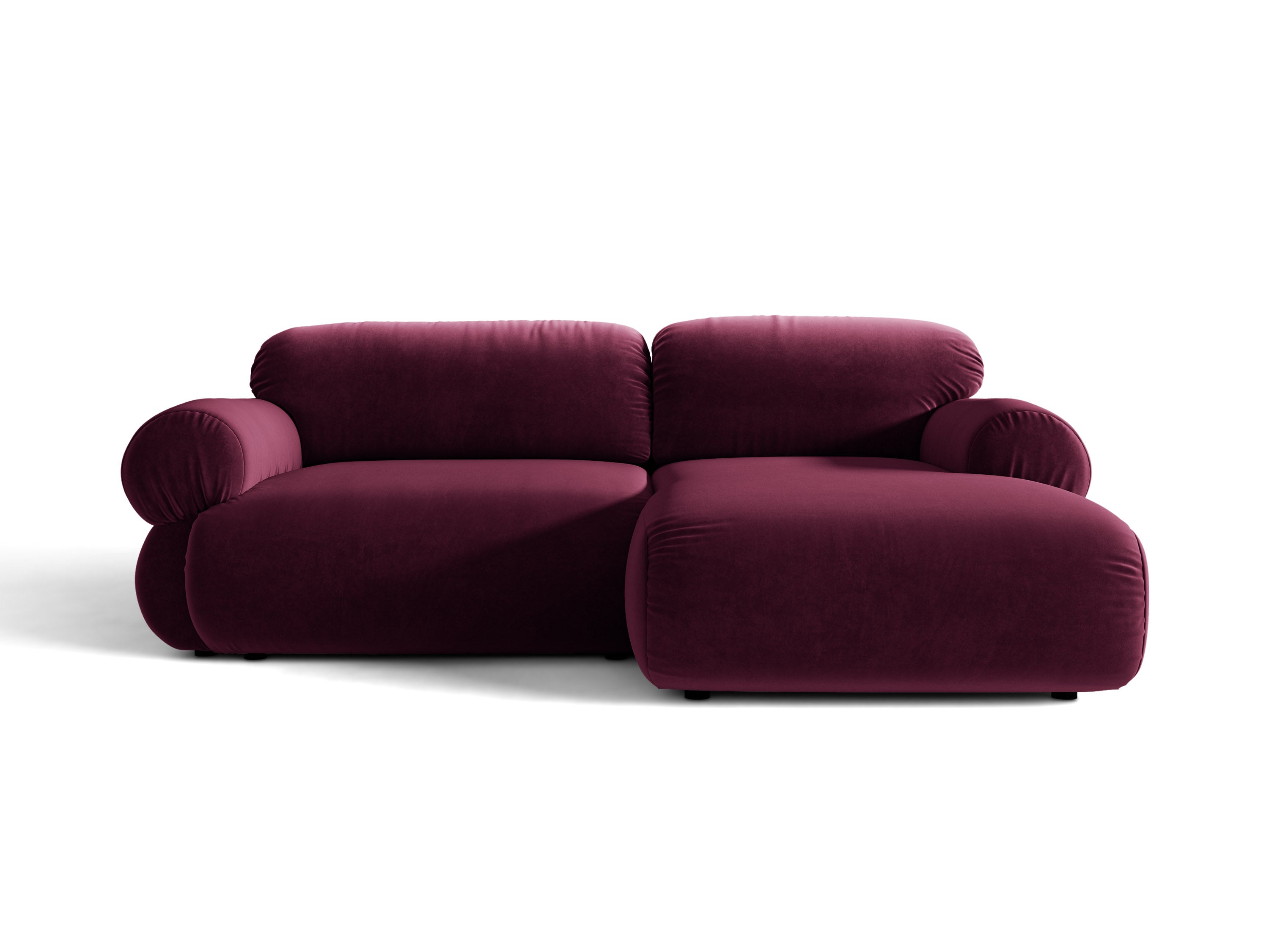 Micadoni Ophelia Ecksofa 4-Sitzer Rechts Samt Venus Burgundfarben