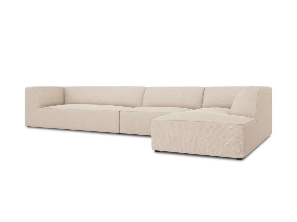 Cosmopolitan Design Ecksofa Siena 5-Sitzer Strukturierter Stoff Ottawa Beige Rechts