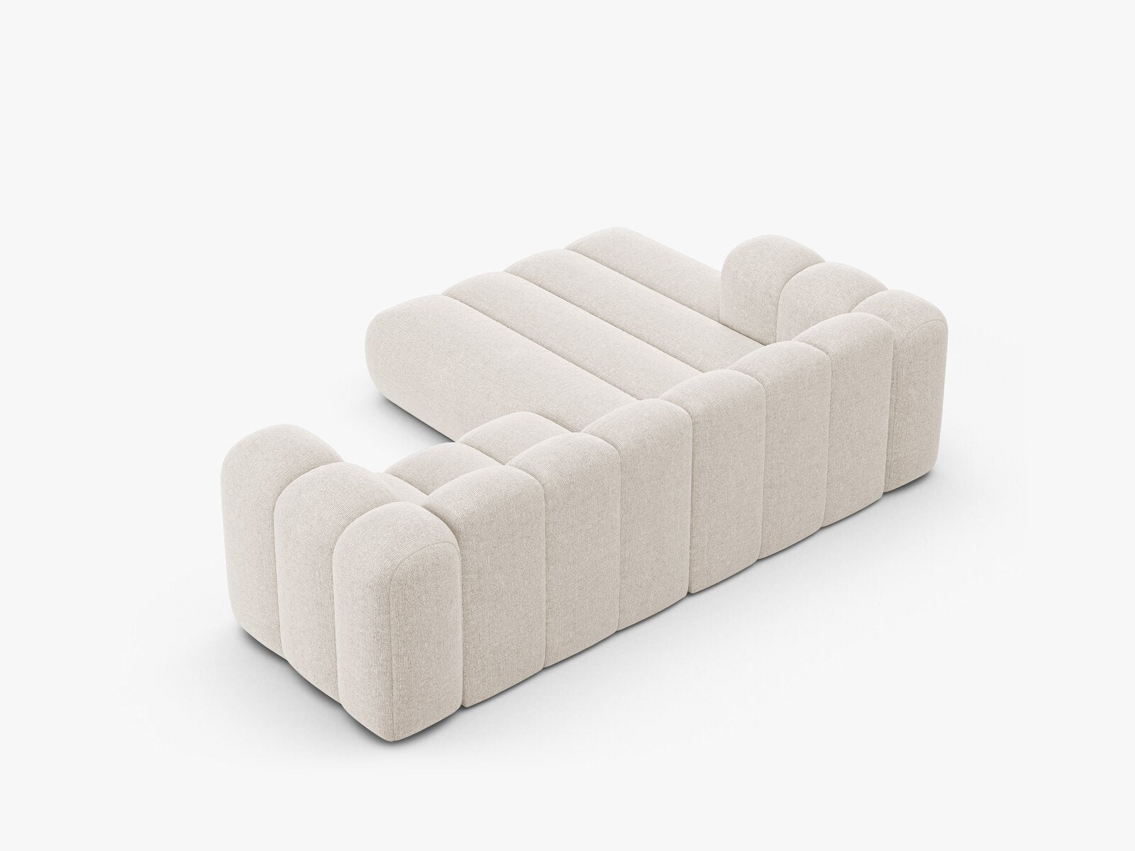 Micadoni Modulares Ecksofa Lupine 3-Sitzer Links Chenille Eden Helles Beige