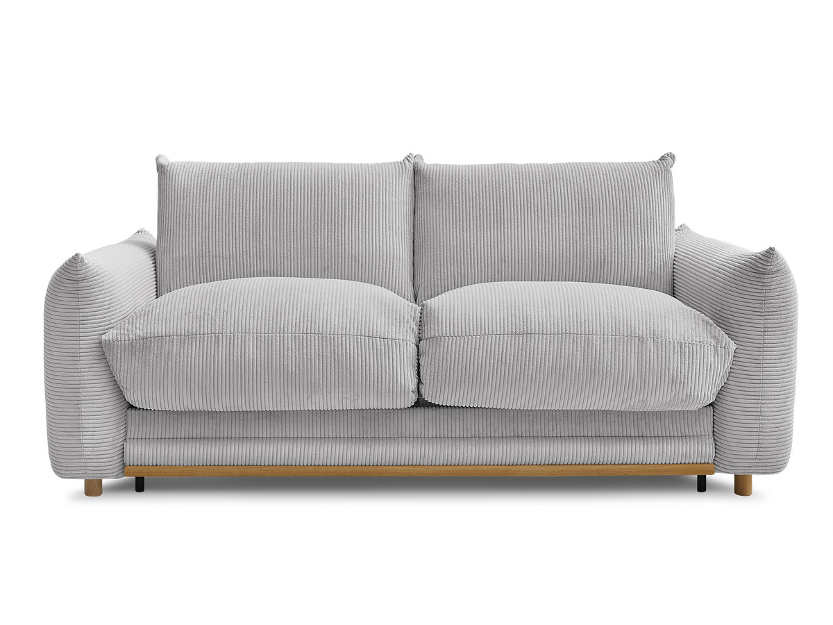 Bobochic Ernest Schlafsofa 3-Sitzer, Liegefläche 140 / 160 × 190 cm Cordsamt Hellgrau, Liegefläche 160 × 190 cm