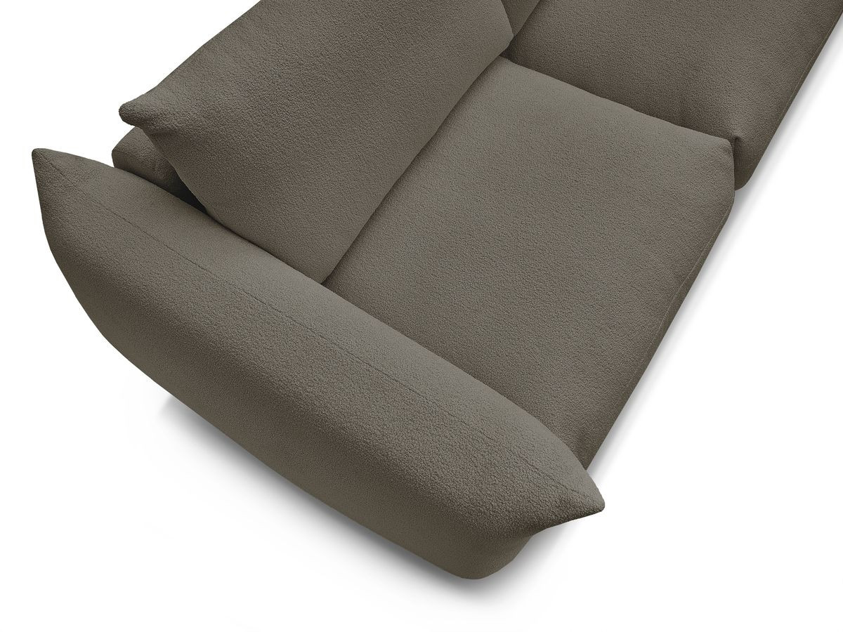 Bobochic Ernest Schlafsofa 3-Sitzer, Liegefläche 190 × 140 / 160 cm Bouclé-Stoff Braun, Liegefläche 140 × 190 cm