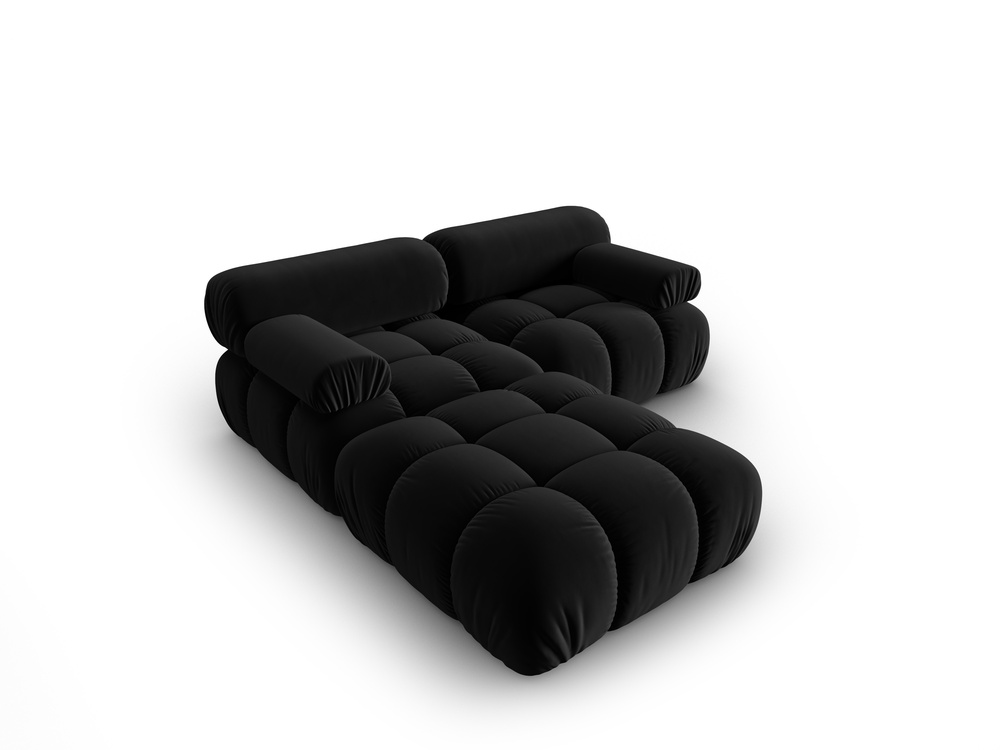 Cosmopolitan Design Modulares Ecksofa Cortina 3-Sitzer Samt Bluvel Schwarz
