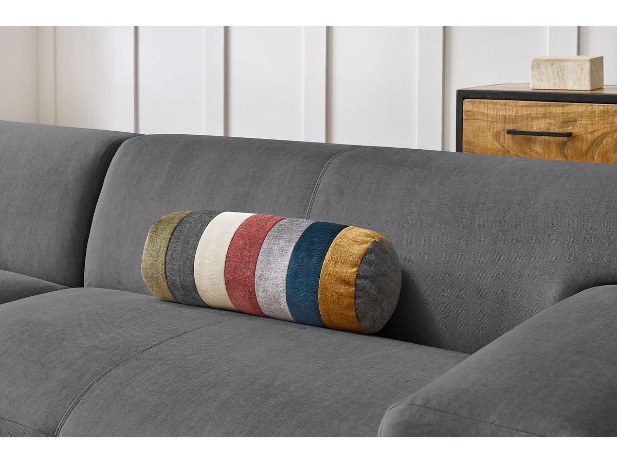 Bobochic Lavena Ecksofa 272 × 220 cm Samt Dunkelgrau Ecke links