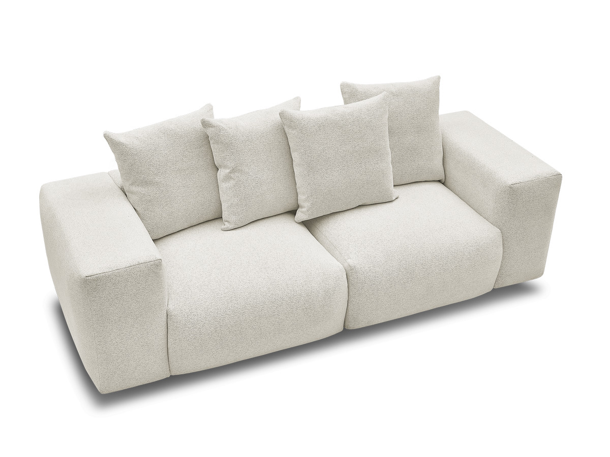 Bobochic Voltaire Sofa 3-Sitzer 248 × 100 cm Melange-Stoff Weiß