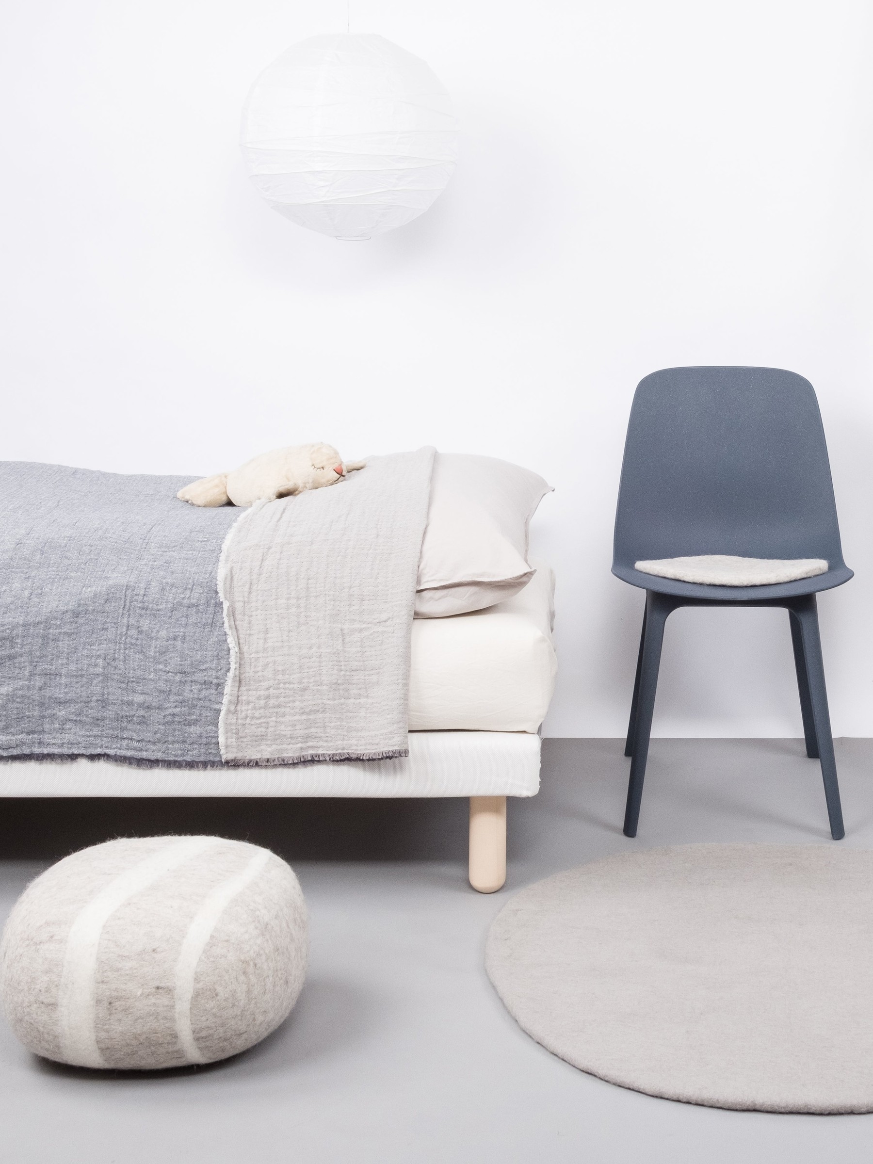 myfelt Luis Filzteppich Grau rund Ø 50 cm