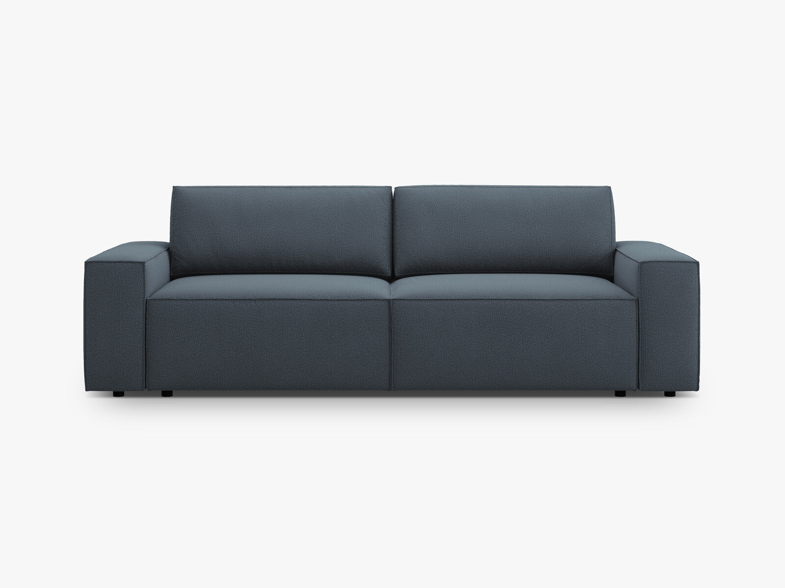 Micadoni Schlafsofa Jodie 3-Sitzer Strukturierter Stoff Blau
