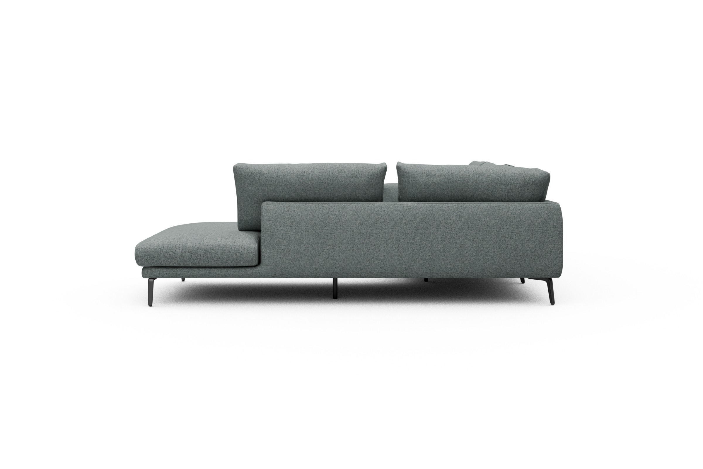 Ecksofa Karl Relax-Ecke rechts mit 2,5-Sitzer Casone-Light-Mixed-Green