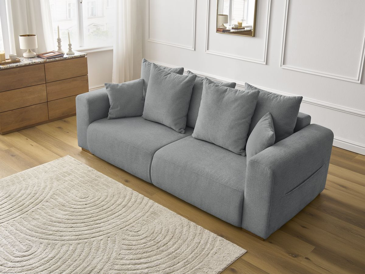 Bobochic Sidonie Sofa 3-Sitzer Melange-Stoff Dunkelgrau