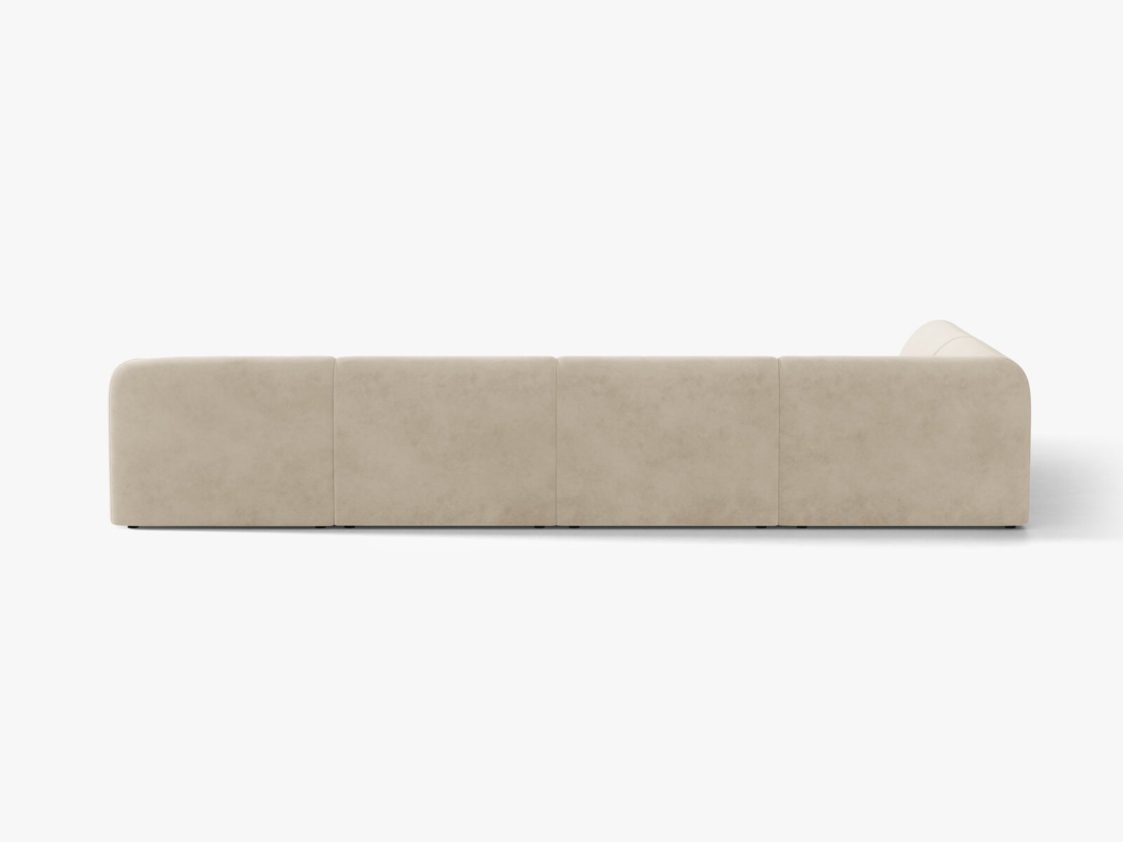 Micadoni Panorama-Ecksofa Miley 6-Sitzer Links Samt Bluvel Dunkelbeige
