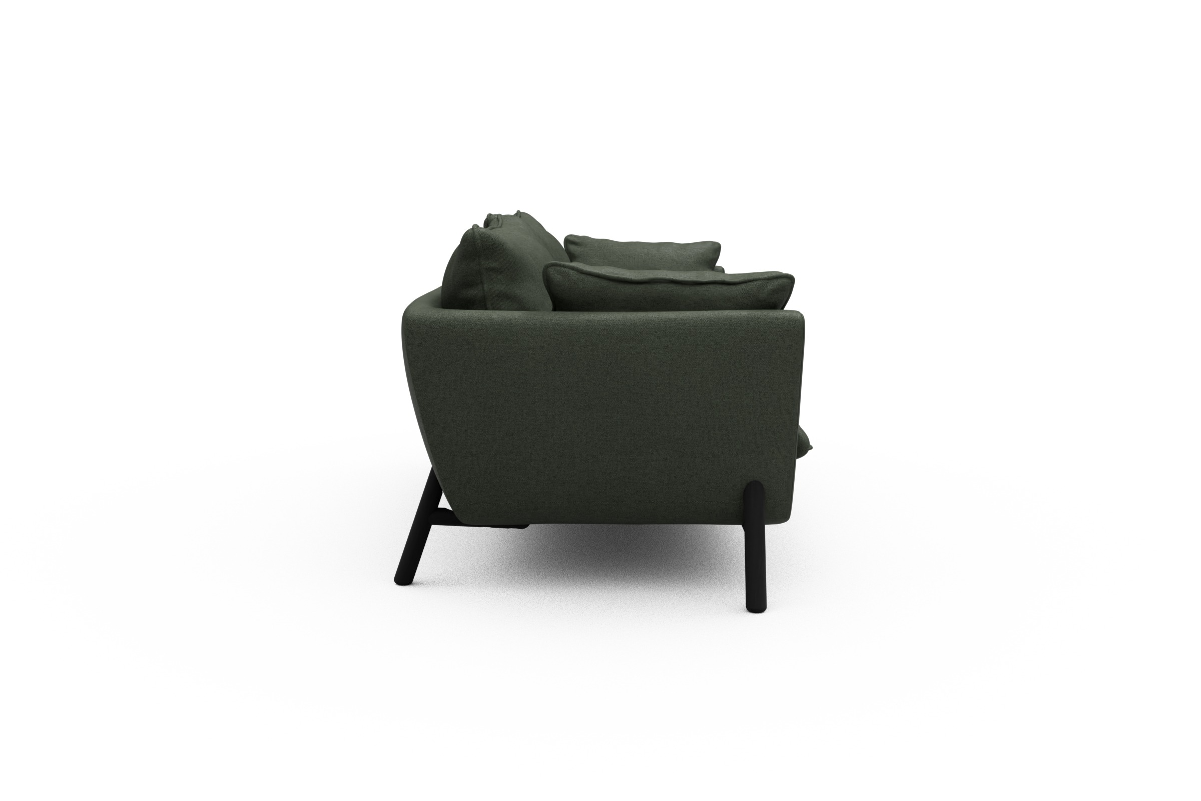Sofa Emil PREMIUM 3-Sitzer Beinfarbe Eiche Schwarz Denari-Forest-Green
