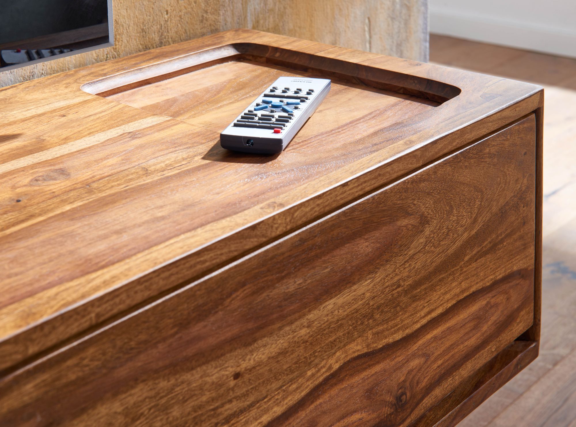 TV-Board Laugarvatn Sheesham Massivholz Braun 108 × 34 × 25 cm