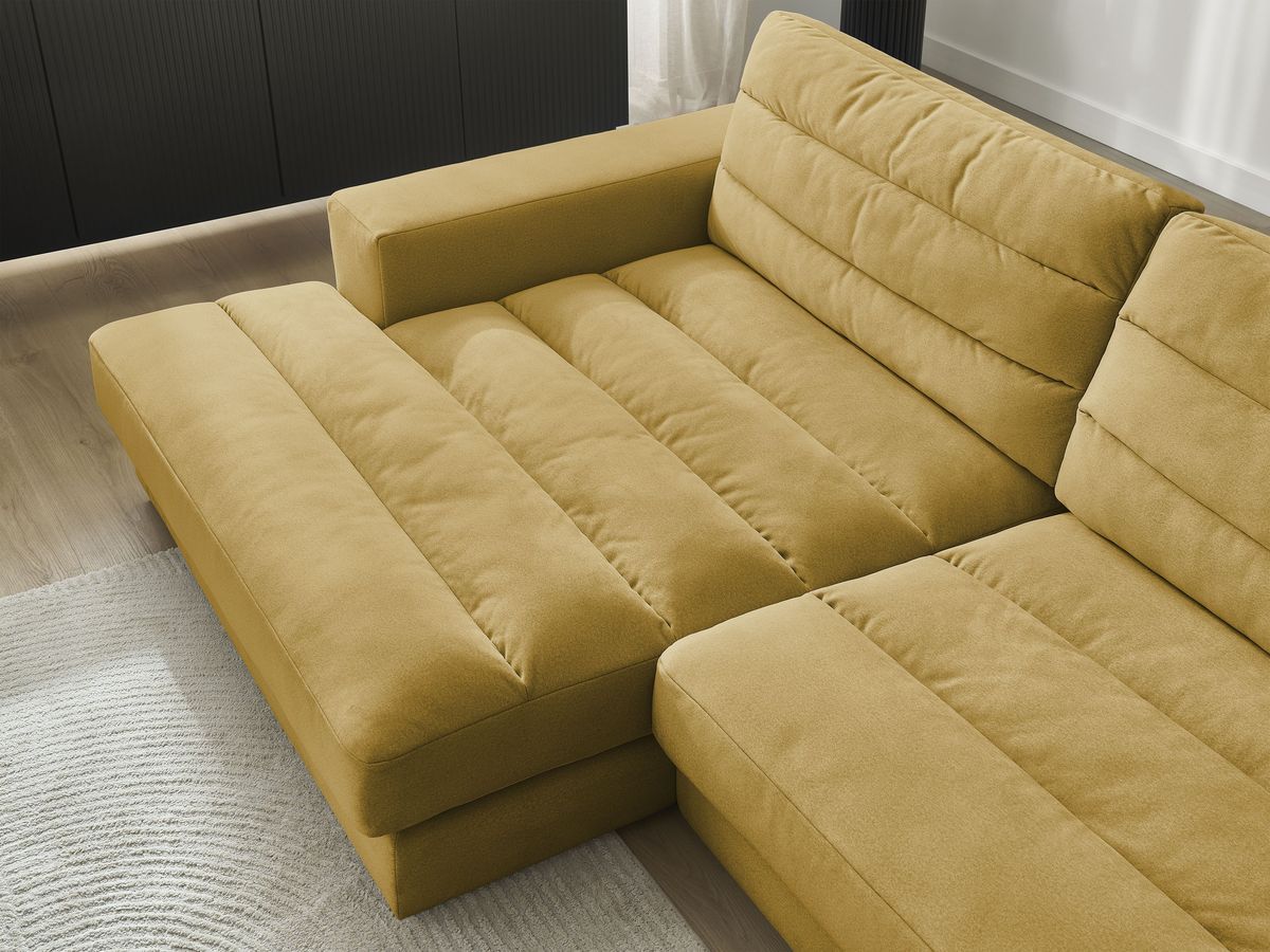 Bobochic Sierra Ecksofa Samt Gelb Ecke links
