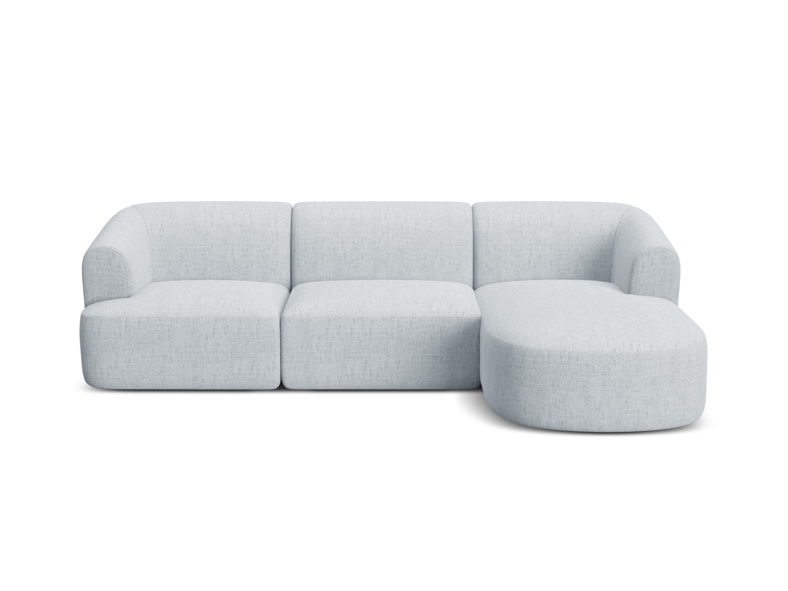 Cosmopolitan Design Ecksofa Campi 4-Sitzer Strukturierter Stoff Moly Hellgrau Rechts