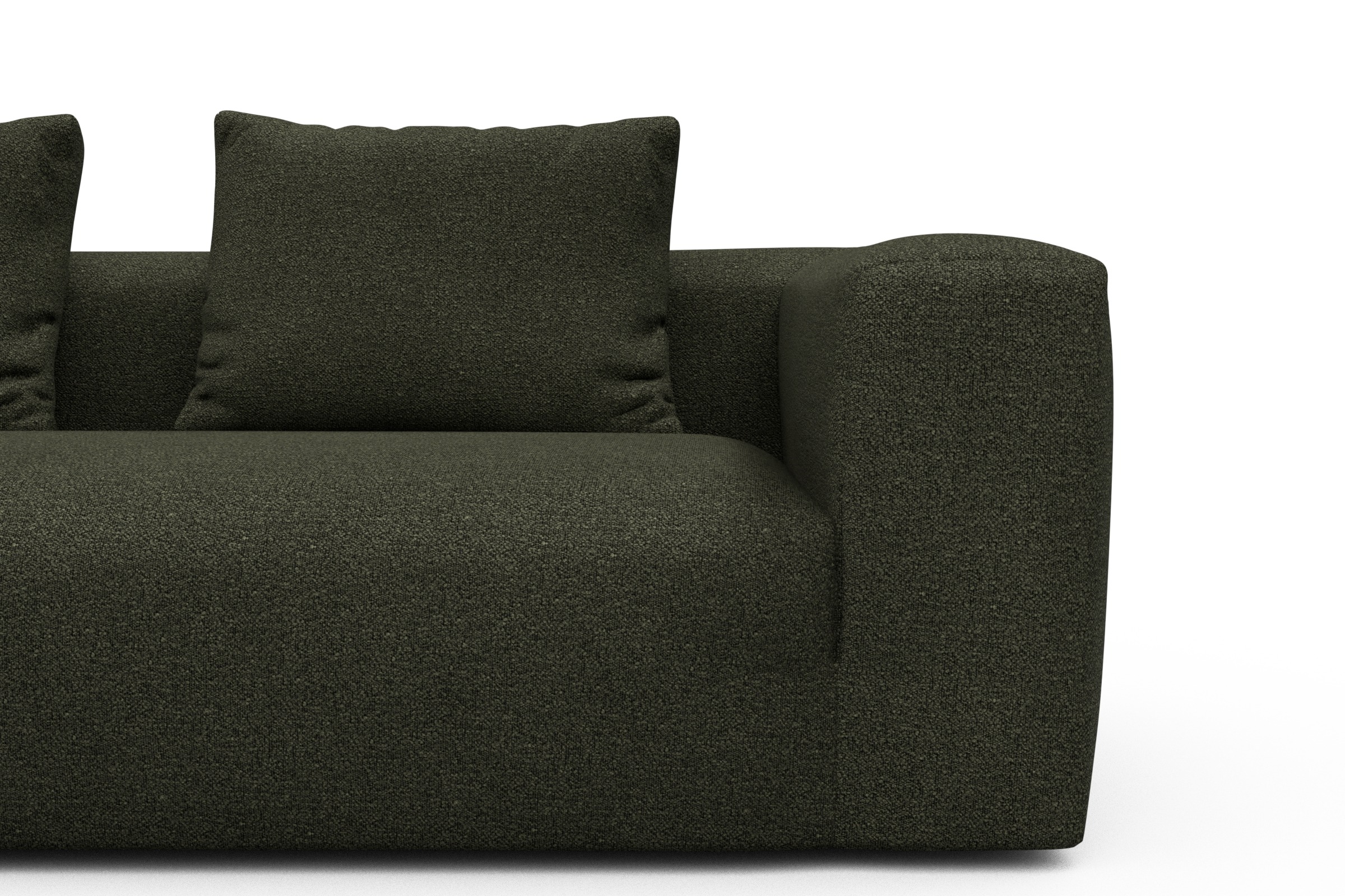 Sofa Modulares XXL Sofa Fred 5-Sitzer Boucle-Forest-Green