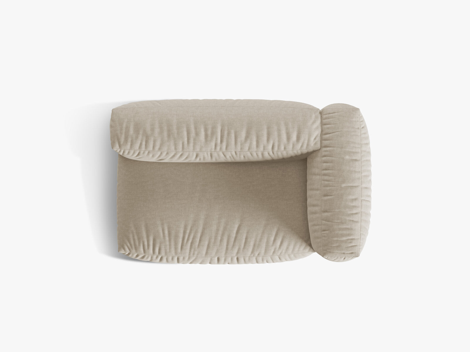Micadoni Eckmodul Martina 1-Sitzer Groß Rechts Strukturierter Stoff Boston Helles Beige