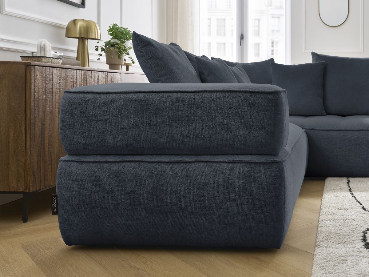 Bobochic Whesley Ecksofa Stoff Dunkelblau Ecke rechts