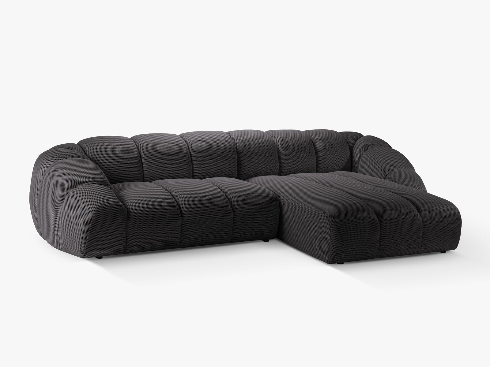 Micadoni Ecksofa Diana 4-Sitzer Rechts 3D-Stoff Espresso