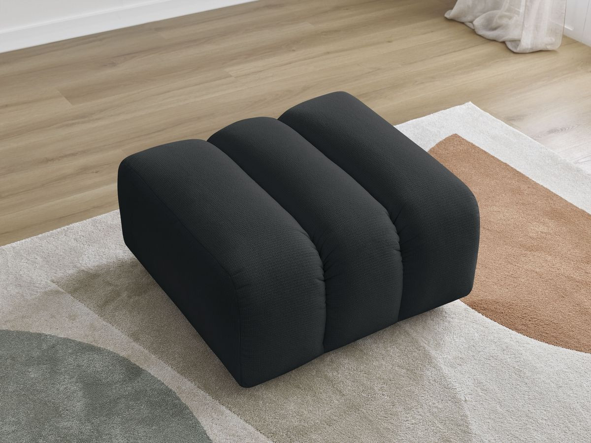 Bobochic Talia Pouf Melange-Stoff Schwarz