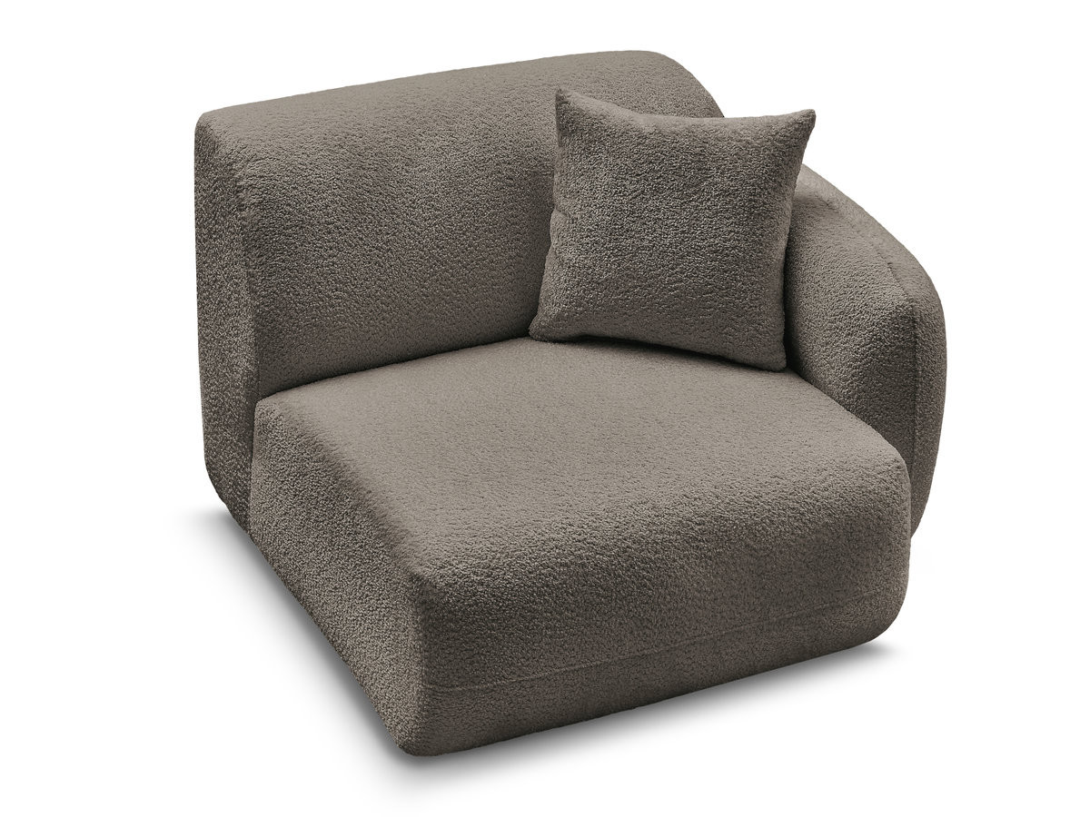 Bobochic Anda Sofamodul 1-Sitzer 104 × 103 cm Chenille Taupe Ecke rechts