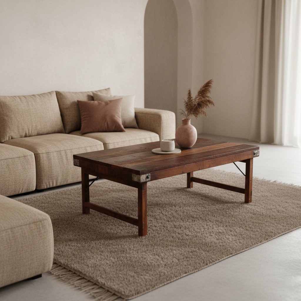 Raw Materials Brauner klappbarer Couchtisch 120x75x45cm