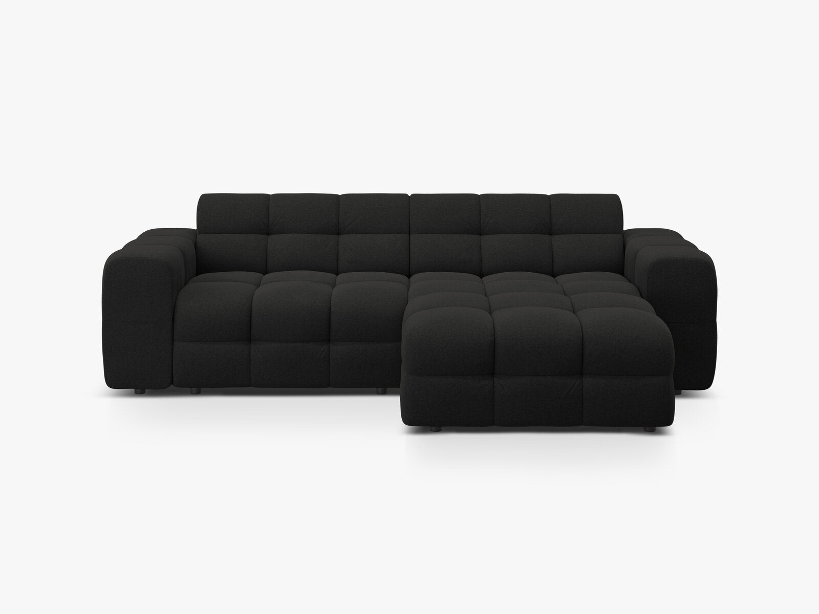Micadoni Ecksofa Kendal 4-Sitzer Rechts Strukturierter Stoff Schwarz