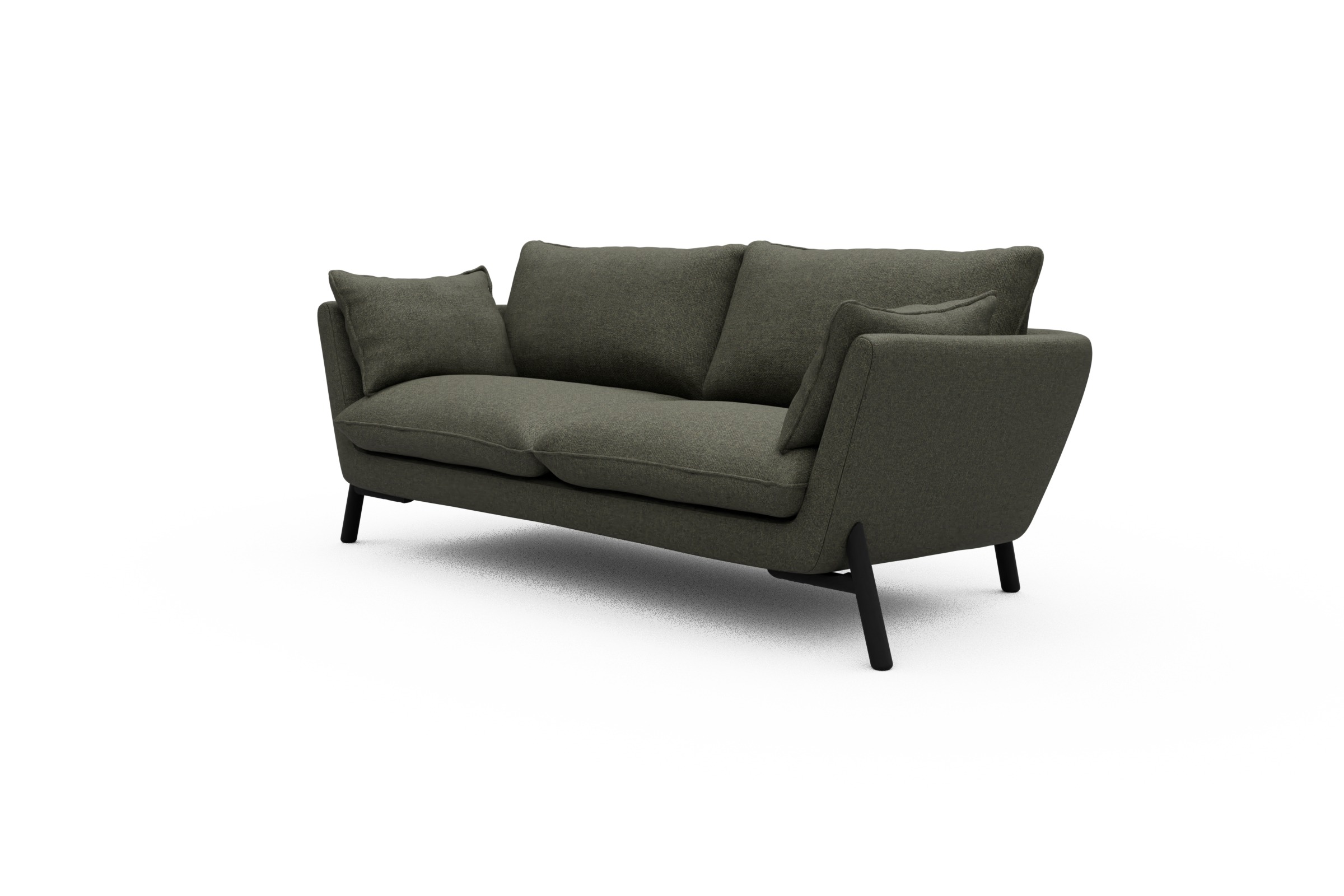 Sofa Emil 2-Sitzer Beinfarbe Eiche Schwarz Sama-Winter-Moss