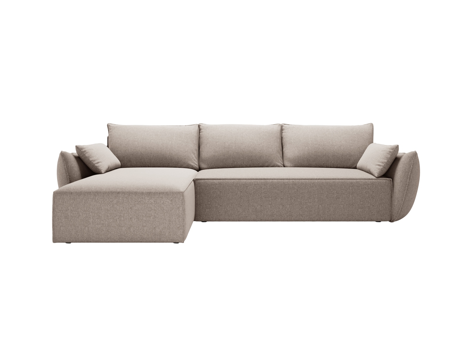 Micadoni Ecksofa Kaelle 4-Sitzer mit Schlaffunktion Links Chenille Beige