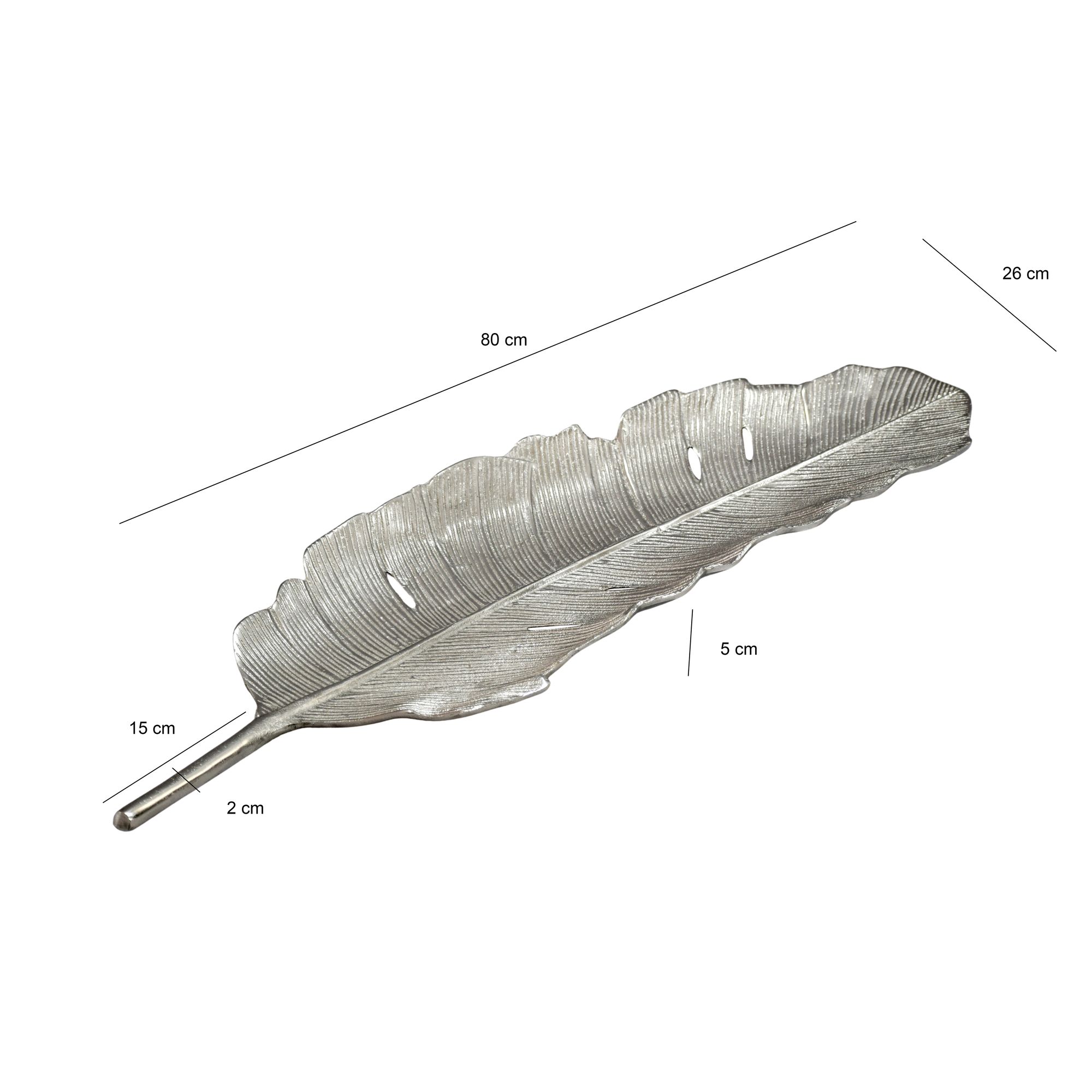 Dekoschale Rennebu Aluminium Silber 80 × 26 × 5 cm